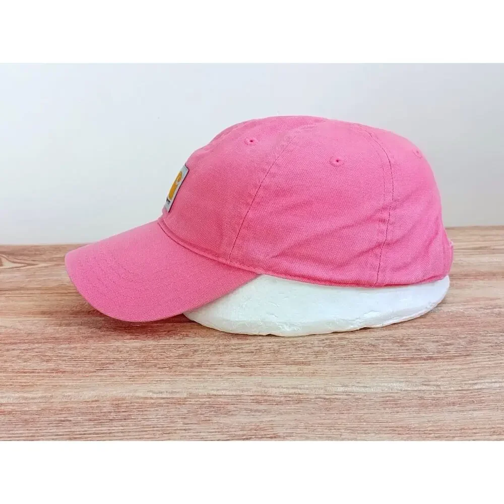Carhartt Canvas Trucker Hat One Size Youth Pink Logo Strap Back